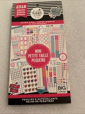 The Happy Planner Mini Sticker Book - Pink, Black, Teal Accents NWT